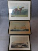 Three framed and glazed prints of different subjects, one titled 'thormanby', the other 'Table