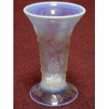 A French opalescent moulded glass pine cone vase. H.24cm