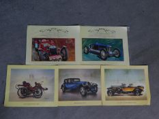 A collection of fifty three vintage coloured prints of various vintage cars. By ARAL (German oil