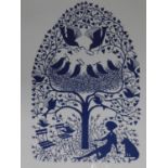 A lithograph of a papercut titled 'Your 5 a Day', signed by British artist Ian Penney. 77x57cm