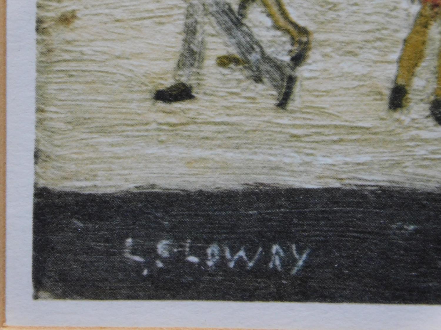 Three framed and glazed prints. Two from paintings by L. S. Lowry. The other depicting a street - Image 6 of 6