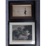 Two framed and glazed antique lithographs. One titled 'Les Agrements de l'Ete. Label verso. The