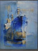 An oil on canvas by Greek artist Tilemachos Kyriazatis. Titled 'Nereus'. Signed and dated verso. H.