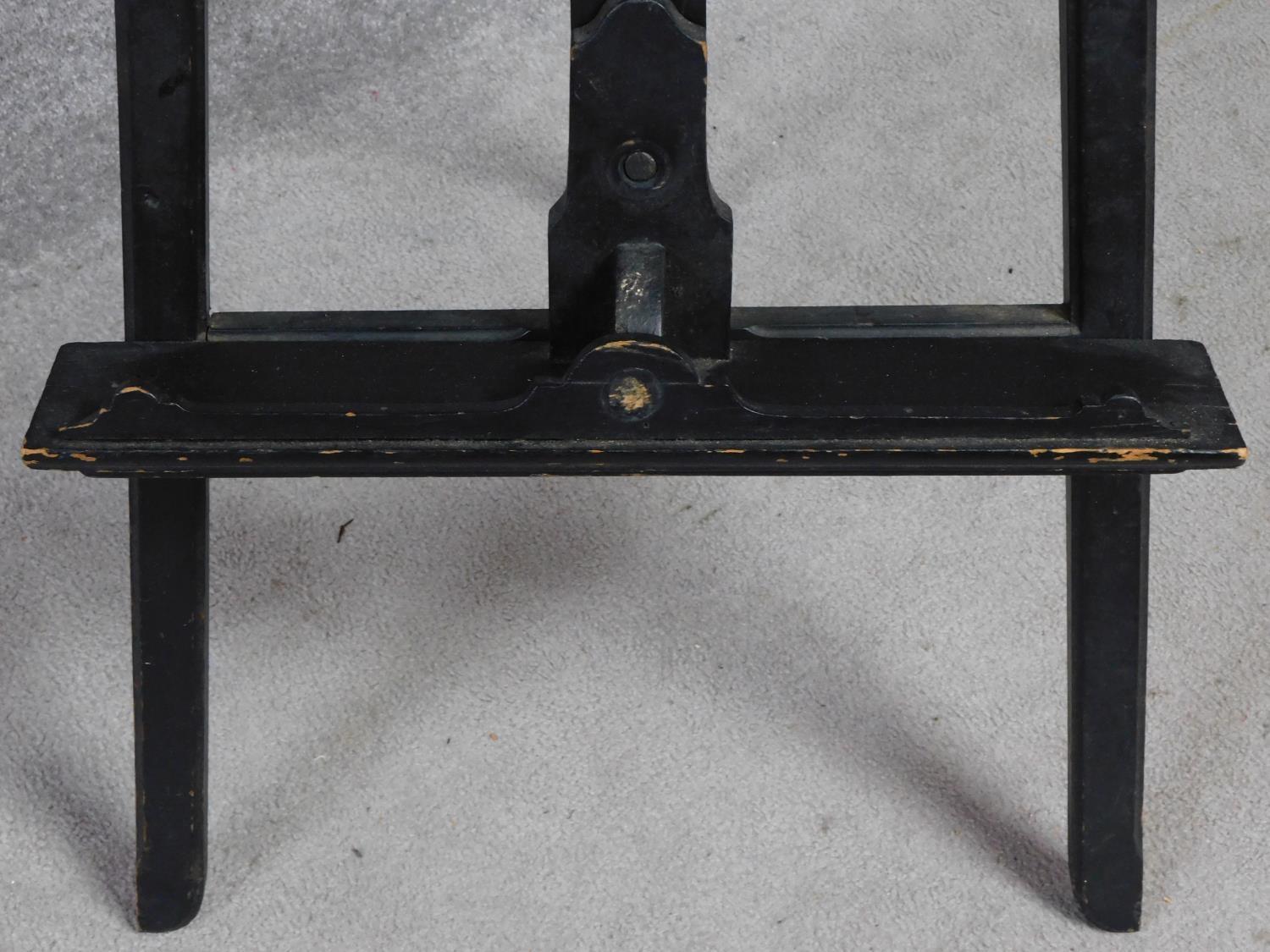 A late Victorian ebonised easel with gilt detailing. H.146cm - Image 3 of 4