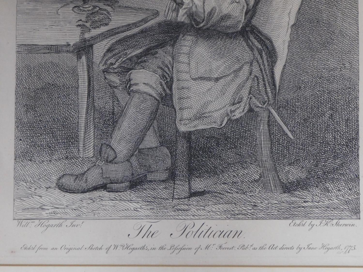 Two framed and glazed lithographs, one of John Wilkes Esq. and the other titled 'The Politician'. - Image 5 of 6