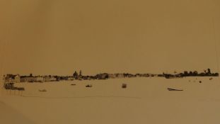 A signed limited edition etching by British Artist Patrick Procktor of the Venetian skyline from the