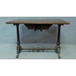 A 19th century Continental flame mahogany drop flap tea table. H.70 W.92 D.91cm