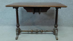 A 19th century Continental flame mahogany drop flap tea table. H.70 W.92 D.91cm