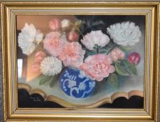 A framed and glazed oil on board, still life flowers, signed by John G.Boyle. H.42 x 49cm