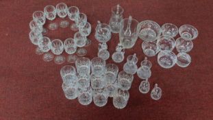 A twelve person Glencoe design Stuart cut crystal part suite. Including oil and vinegar bottles,