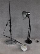 Two anglepoise lamps. H.183cm