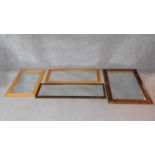 Four framed rectangular wall mirrors. H.78xW.107cm (largest)