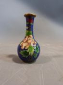 A Chinese Cloisonné enamel vase. With peony and butterfly motifs and a cloud form background. H10cm.