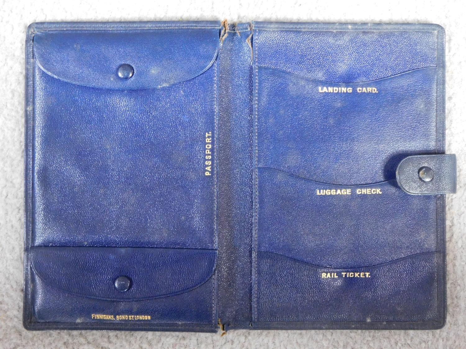 A collection of vintage leather travel and money wallets and two belts. One belt is ostrich and - Image 5 of 7