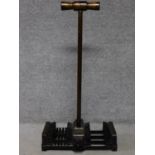 An antique mahogany framed boot brush, by Lord Roberts Workshops. H.103 W.53 D.37cm