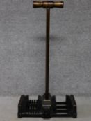 An antique mahogany framed boot brush, by Lord Roberts Workshops. H.103 W.53 D.37cm