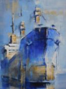 An oil on canvas by Greek artist Tilemachos Kyriazatis. Titled 'Nereus'. Signed and dated verso. H.