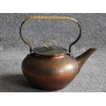 A Vintage Zint Handarbeit German copper tea kettle. With woven plastic covering to the handle and