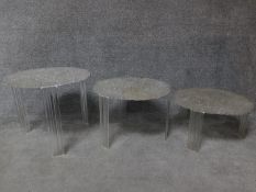 A set of three clear perspex coffee tables, designed by Patricia Urquiola and manufactured by