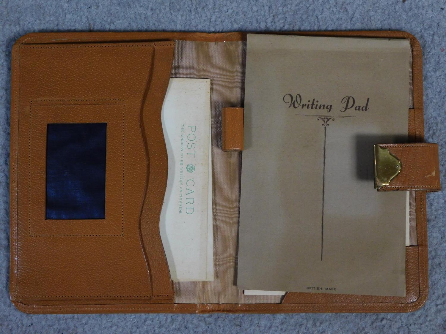 A collection of vintage leather travel and money wallets and two belts. One belt is ostrich and - Image 6 of 7