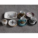 A collection of porcelain including a set of four Jan van der Vaart espresso cups and saucers, a