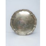 A German silver tray with scalloped edge. Stamped to the base with German hallmarks, 830S.