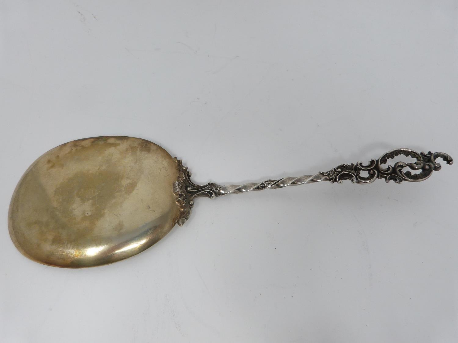 An antique gilded German silver ice cream serving set. Comprising of an ice cream slice and - Image 6 of 12