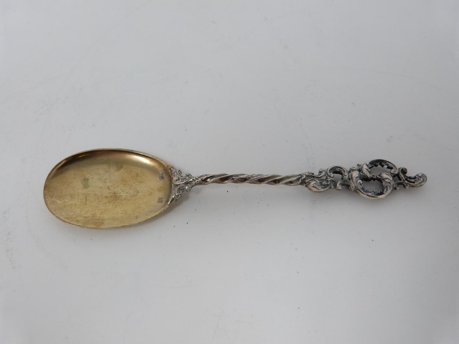 An antique gilded German silver ice cream serving set. Comprising of an ice cream slice and - Image 11 of 12