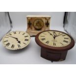 A 19th century mahogany cased drop dial wall clock, Geo Hammer and Co, a dial clock face and