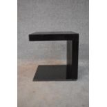A contemporary ebonised cubiform occasional table. H.42x40cm