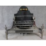 A large Regency style fire basket. (fitted for gas) H.84 W.92 D.40cm