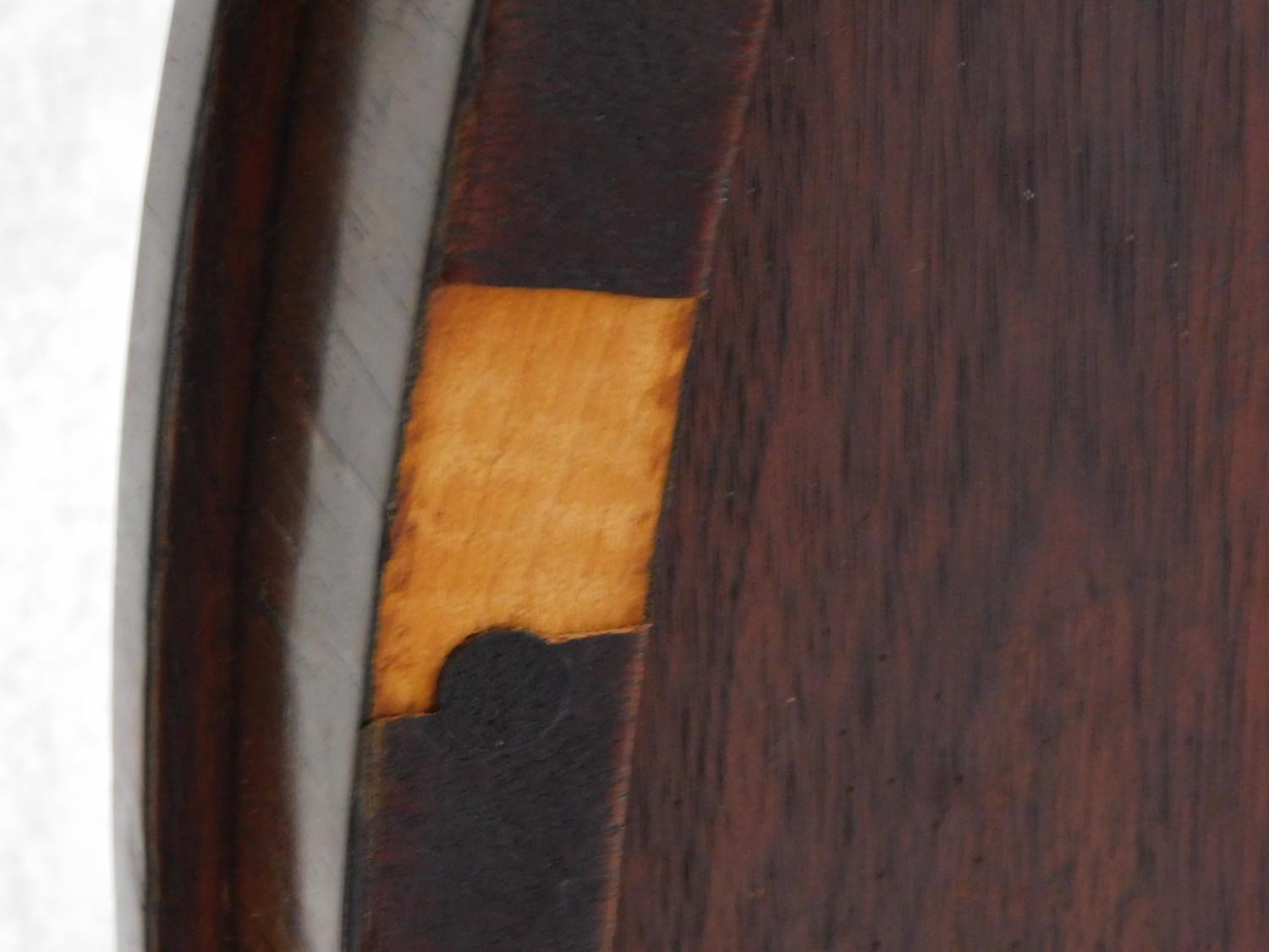 A Regency rosewood circular tilt top loo table on pedestal tripod base. H.73 L.123 W.123cm - Image 6 of 7