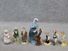 A collection of hand painted Royal Doulton, Royal Albert and Beswick animal figurines. Including Mrs