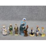 A collection of hand painted Royal Doulton, Royal Albert and Beswick animal figurines. Including Mrs