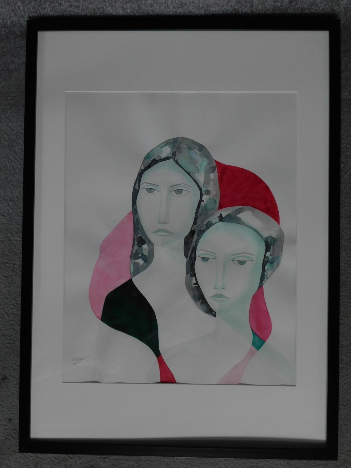 A framed and glazed acrylic ink on paper by Danish artist Natalie Nigro, titled' Maybe There Are - Image 2 of 4