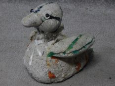 Ross Bonfanti Ducky sculpture c605, 2016 concrete and toy parts 20 x 18 x 28 cm.