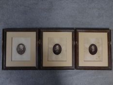 Three Victorian framed and glazed mounted photos of famous British explorers. Captain Richard