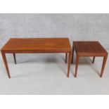 A 1970's vintage rosewood small coffee table together with a larger matching coffee table. H.44 W.84