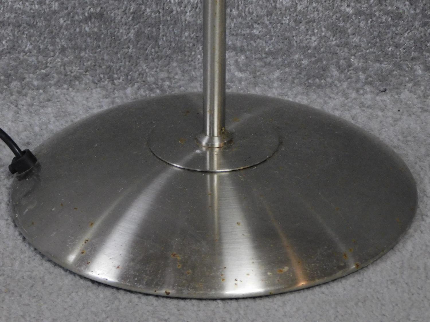 A chrome standard lamp fitted with uplighter. H.180cm - Image 3 of 4