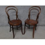 A pair of Fischel bentwood dining chairs. H.90cm