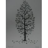 A framed and glazed hand finished screen print by Scandanavian artist Maria Clemens. Titled 'Tree of