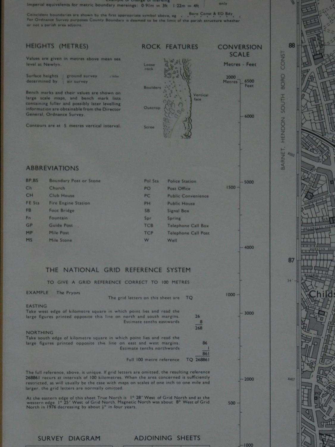 A framed and glazed ordinance survey map of Greater London. 69x79cm - Image 4 of 6