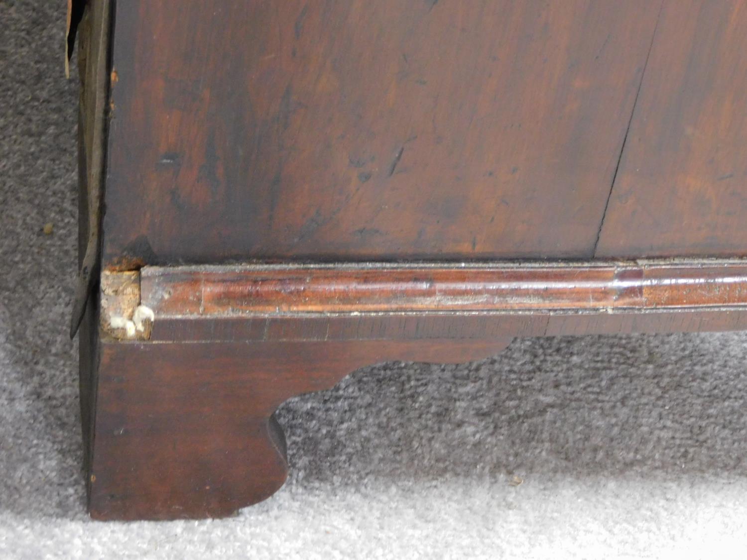 A Georgian mahogany bureau with fitted interior above two short over three long graduating drawers - Image 6 of 7