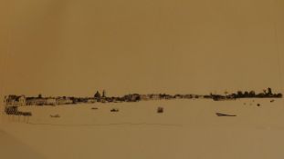 A signed limited edition etching by British Artist Patrick Procktor of Venetian Skyline from the