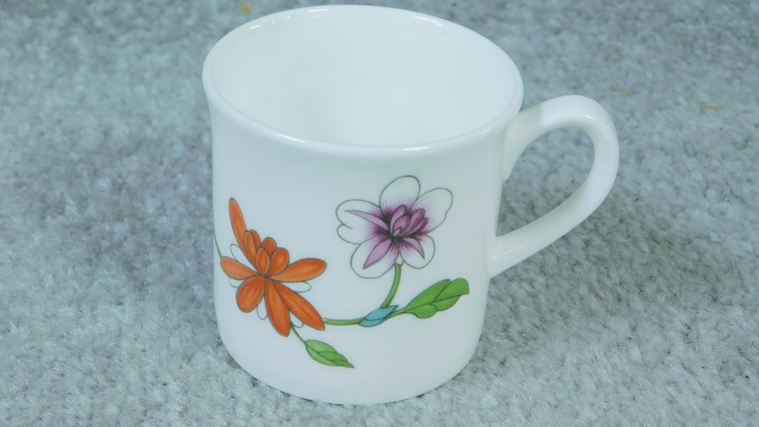 A Royal Worcester Astley hand painted porcelain coffee set. With floral and insect design. Largest - Image 5 of 9