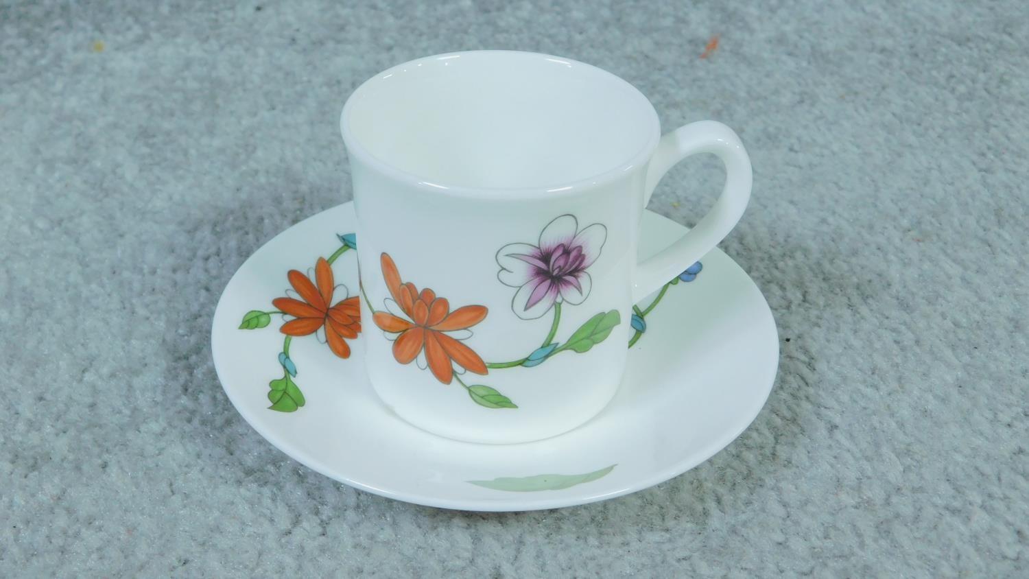 A Royal Worcester Astley hand painted porcelain coffee set. With floral and insect design. Largest - Image 7 of 9