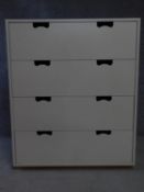 A 25th anniversary limited addition Asplund Skandium snow cabinet with four drawers. H.109 W.90 D.