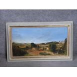 A framed oil on canvas by Cyppo Streatfield. Titled 'San Gimigniano', The Evening Light, Tuscany,