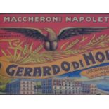 A vintage poster advertising a pasta company from Naples, Italy. 50x31cm