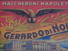 A vintage poster advertising a pasta company from Naples, Italy. 50x31cm